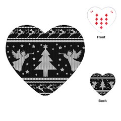 Ugly Christmas Sweater Playing Cards (heart)  by Valentinaart