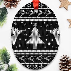 Ugly Christmas Sweater Oval Ornament (two Sides) by Valentinaart