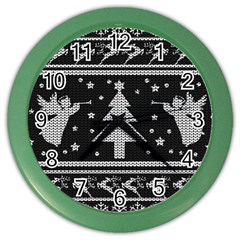 Ugly Christmas Sweater Color Wall Clocks by Valentinaart