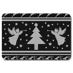 Ugly Christmas Sweater Large Doormat  by Valentinaart