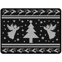 Ugly Christmas Sweater Fleece Blanket (large)  by Valentinaart