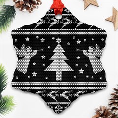 Ugly Christmas Sweater Snowflake Ornament (two Sides) by Valentinaart