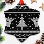 Ugly Christmas Sweater Snowflake Ornament (Two Sides) Front