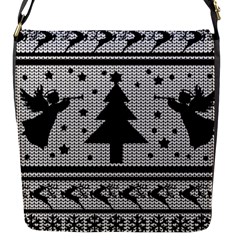 Ugly Christmas Sweater Flap Messenger Bag (s) by Valentinaart