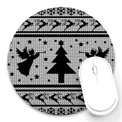 Ugly Christmas Sweater Round Mousepads by Valentinaart