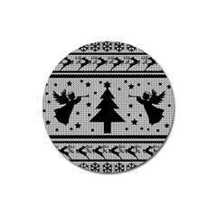 Ugly Christmas Sweater Magnet 3  (round) by Valentinaart