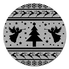 Ugly Christmas Sweater Magnet 5  (round) by Valentinaart