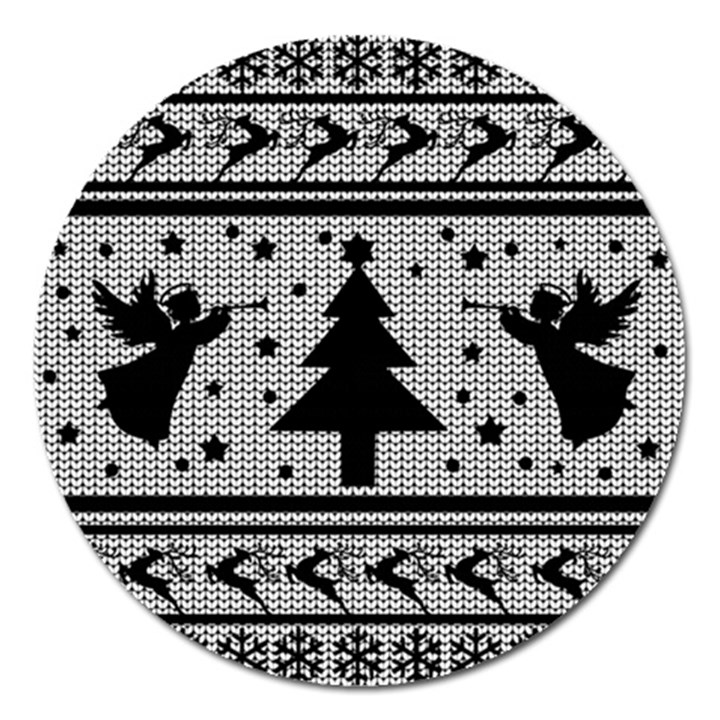 Ugly Christmas Sweater Magnet 5  (Round)