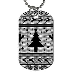 Ugly Christmas Sweater Dog Tag (one Side) by Valentinaart