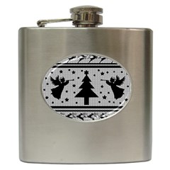 Ugly Christmas Sweater Hip Flask (6 Oz) by Valentinaart