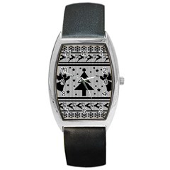 Ugly Christmas Sweater Barrel Style Metal Watch by Valentinaart