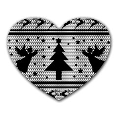 Ugly Christmas Sweater Heart Mousepads by Valentinaart