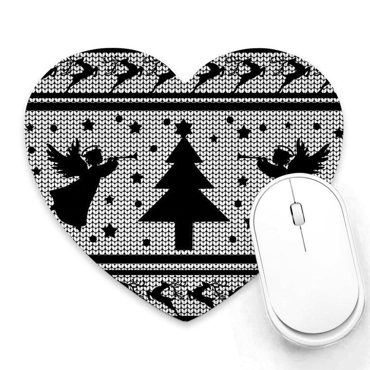 Ugly Christmas Sweater Heart Mousepads