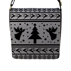 Ugly Christmas Sweater Flap Messenger Bag (l)  by Valentinaart