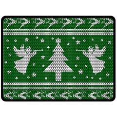 Ugly Christmas Sweater Double Sided Fleece Blanket (large)  by Valentinaart