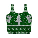 Ugly Christmas Sweater Full Print Recycle Bags (M)  Front