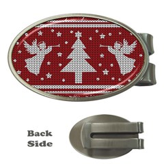 Ugly Christmas Sweater Money Clips (oval)  by Valentinaart