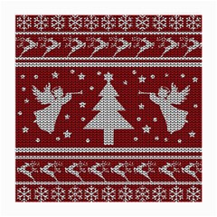 Ugly Christmas Sweater Medium Glasses Cloth (2-side) by Valentinaart