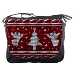 Ugly Christmas Sweater Messenger Bags by Valentinaart