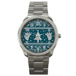 Ugly Christmas Sweater Sport Metal Watch Front