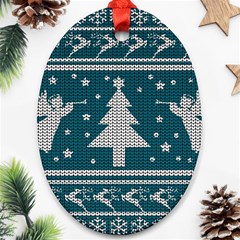 Ugly Christmas Sweater Oval Ornament (two Sides) by Valentinaart