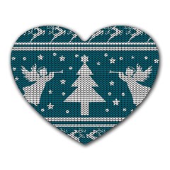 Ugly Christmas Sweater Heart Mousepads by Valentinaart