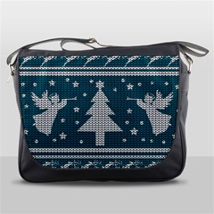 Ugly Christmas Sweater Messenger Bags by Valentinaart