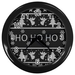 Ugly Christmas Sweater Wall Clocks (black) by Valentinaart