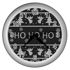 Ugly Christmas Sweater Wall Clocks (silver)  by Valentinaart