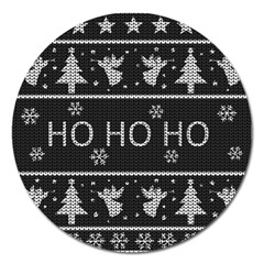 Ugly Christmas Sweater Magnet 5  (round) by Valentinaart