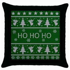 Ugly Christmas Sweater Throw Pillow Case (Black)