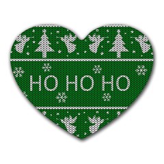 Ugly Christmas Sweater Heart Mousepads by Valentinaart