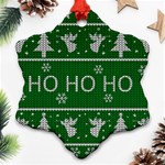 Ugly Christmas Sweater Snowflake Ornament (Two Sides) Front