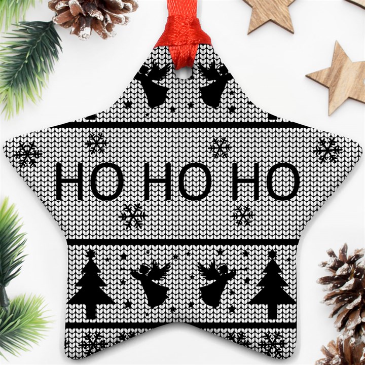 Ugly Christmas Sweater Star Ornament (Two Sides)