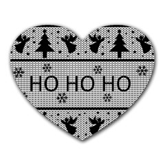 Ugly Christmas Sweater Heart Mousepads by Valentinaart