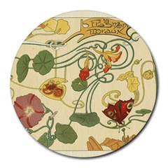 Floral Art Nouveau Round Mousepads by NouveauDesign