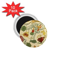 Floral Art Nouveau 1 75  Magnets (10 Pack)  by NouveauDesign