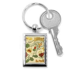 Floral Art Nouveau Key Chains (rectangle)  by NouveauDesign