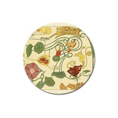 Floral Art Nouveau Magnet 3  (round) by NouveauDesign