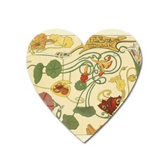 Floral Art Nouveau Heart Magnet by NouveauDesign