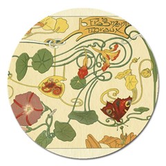 Floral Art Nouveau Magnet 5  (round) by NouveauDesign