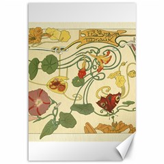 Floral Art Nouveau Canvas 12  X 18   by NouveauDesign