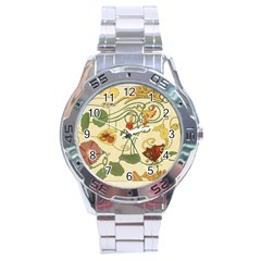 Floral Art Nouveau Stainless Steel Analogue Watch by NouveauDesign