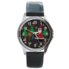 Ugly Christmas Sweater Round Metal Watch