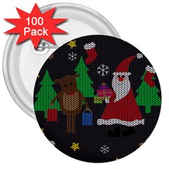 Ugly Christmas Sweater 3  Buttons (100 pack) 