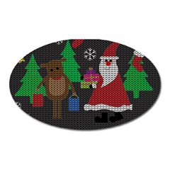 Ugly Christmas Sweater Oval Magnet by Valentinaart