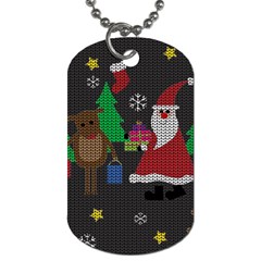 Ugly Christmas Sweater Dog Tag (one Side) by Valentinaart