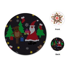 Ugly Christmas Sweater Playing Cards (Round) 