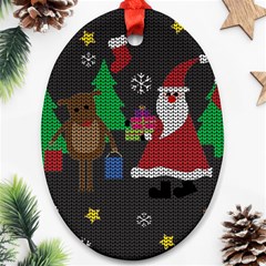 Ugly Christmas Sweater Oval Ornament (Two Sides)