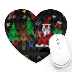 Ugly Christmas Sweater Heart Mousepads